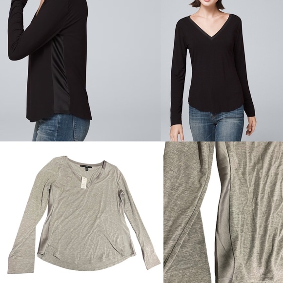 White House Black Market Tops - WHBM Long Sleeve “Layering Tee”
